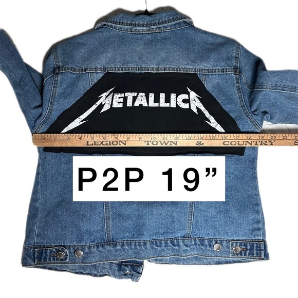 Metallica denim jacket up cycle extra large - Picture 2 of 4